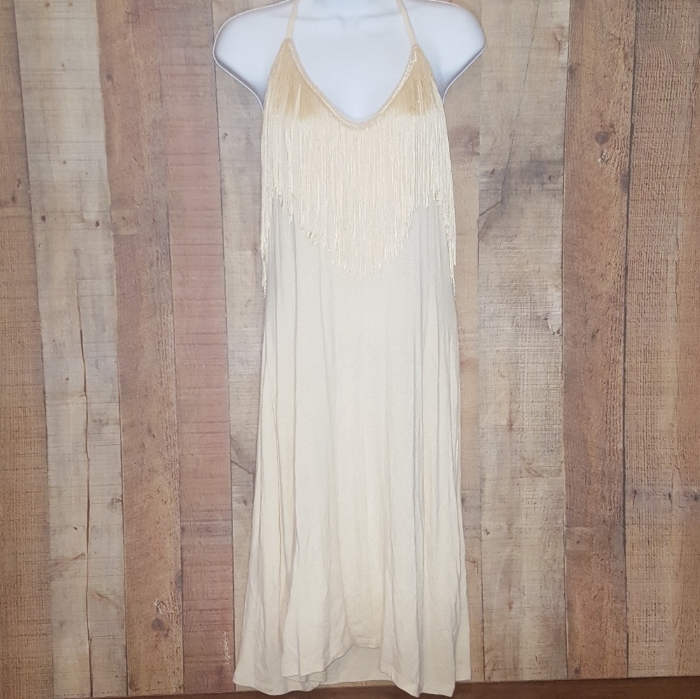 FREE SHIPPINGChristina Love sheer tassel dress NWT
